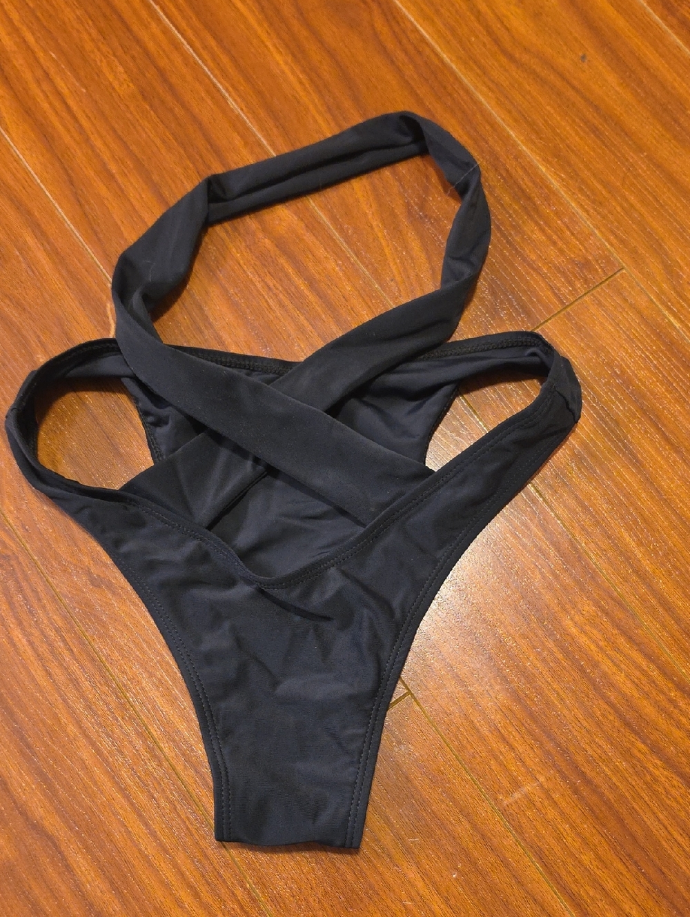 Black Bikini Or Dance Bottom. Crosses At Waist